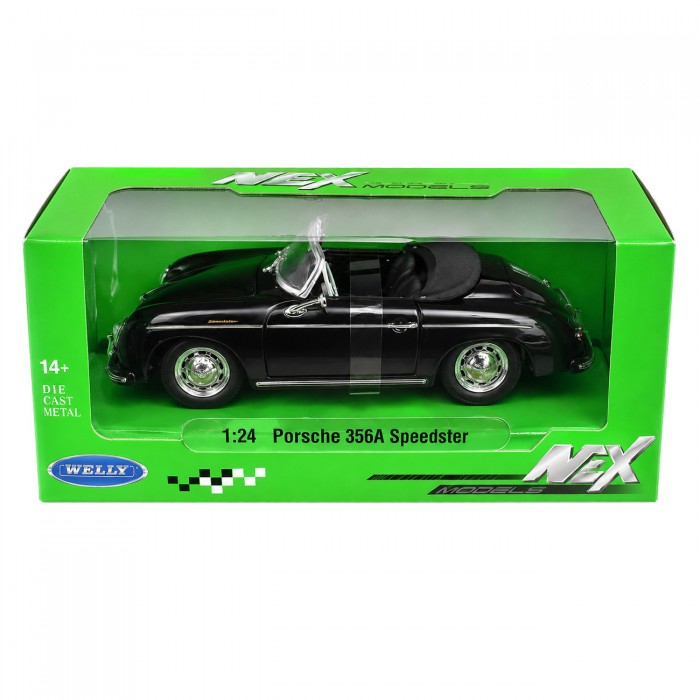 Колекційна модель автомобіля Porsche 356A Speedster 1:24 Welly, чорна