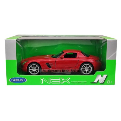 Колекційна модель автомобіля Mercedes-Benz SLS AMG 1:24 Welly, червона