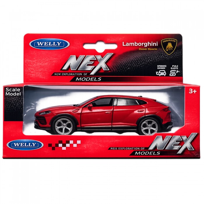 Колекційна модель автомобіля Lamborghini Urus Welly NEX у коробці