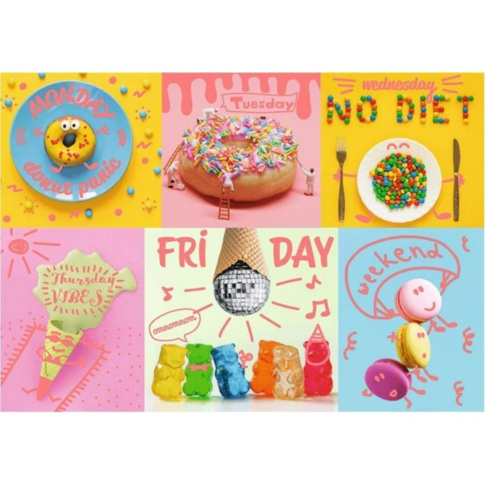 Пазл Trefl 1000 деталей: Солодкий тиждень (неонові пазли)