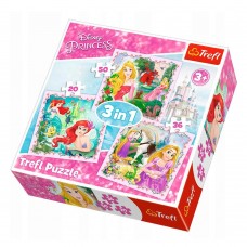 Пазл Trefl Рапунцель, Аврора та Аріель  (36+20+50 ел.)