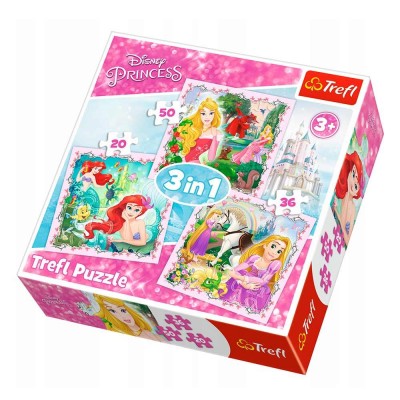 Пазл Trefl Рапунцель, Аврора та Аріель  (36+20+50 ел.)
