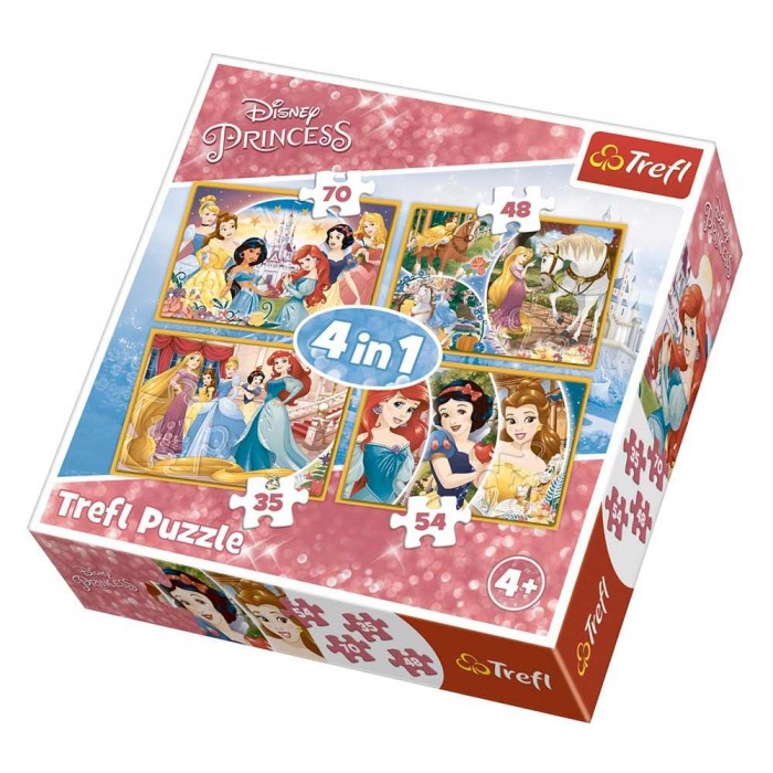 Пазл Trefl 4 в 1 Щасливі дні принцес