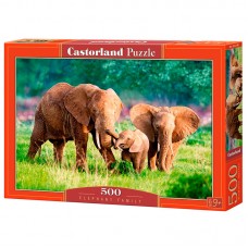 Пазл Castorland - Сім'я слонів (Elephant Family), 500ел
