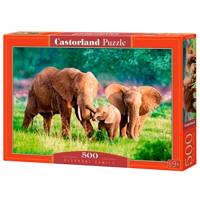 Пазл Castorland - Сім'я слонів (Elephant Family), 500ел