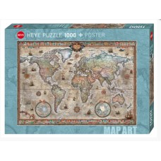 Heye - Арт мапи: Ретро світ (Map Art: Retro World), 1000 ел.