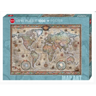 Heye - Арт мапи: Ретро світ (Map Art: Retro World), 1000 ел.