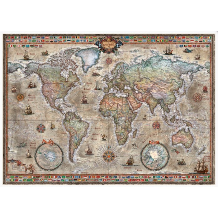 Heye - Арт мапи: Ретро світ (Map Art: Retro World), 1000 ел.